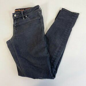 Rock Revival Womens Carla Mid Rise Stretch Jegging Black Sz 27 Denim Rhinestone
